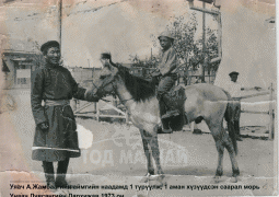 1973 он. А.Жамбаагийн аймгийн наадамд нэг түрүүлж, нэг аман хүзүүдсэн саарал морь